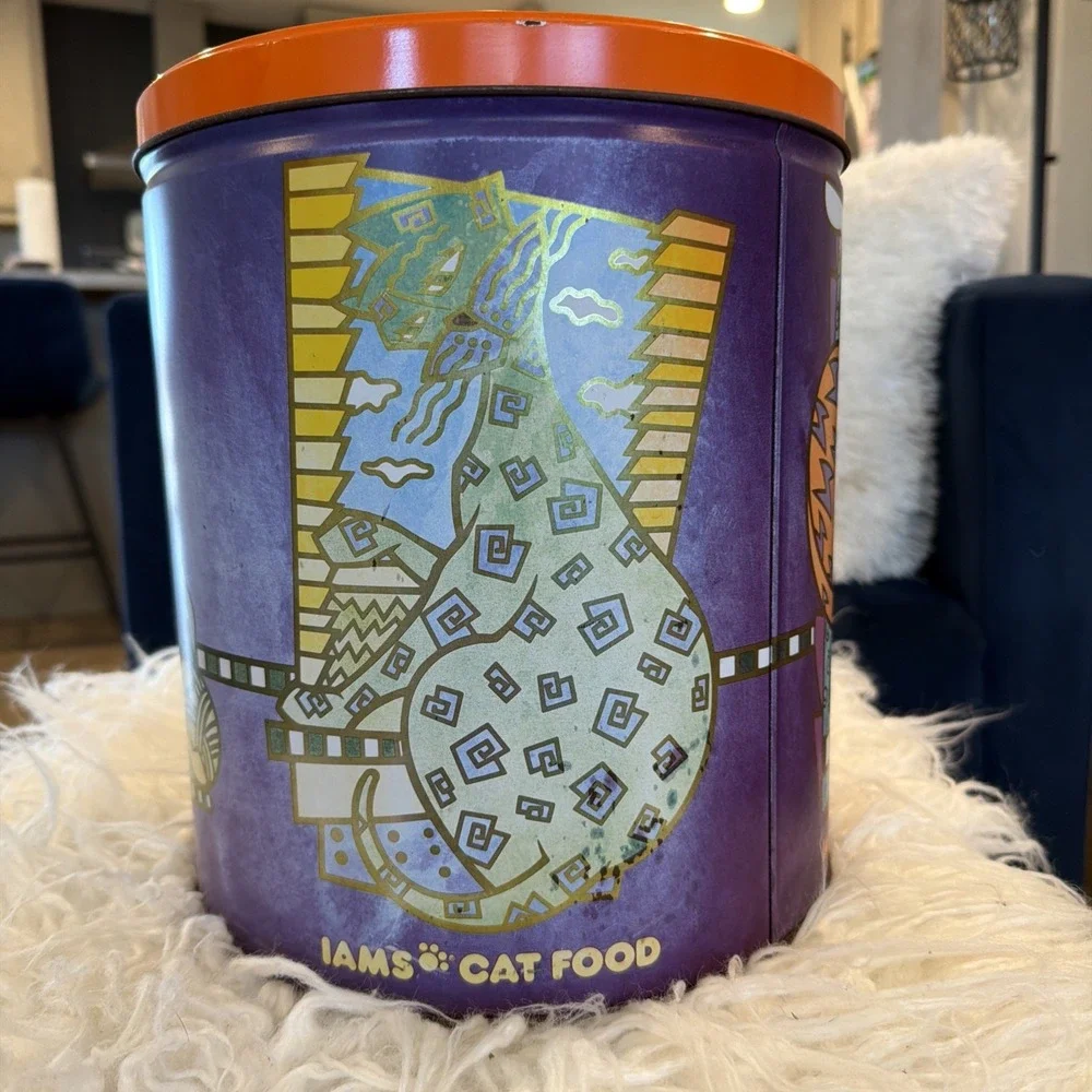 Iams Cat Food - Vintage Large Tin Metal Canister‎ 11
